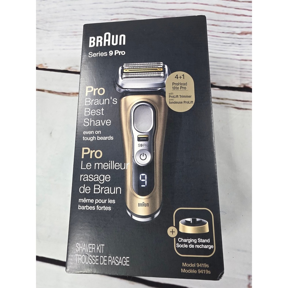 Braun Series 9 Pro 9419s Electric Shaver Kit Noble Gold with Charging Stand NEW